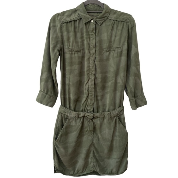 Etienne Marcel Military Green Lyocell Tunic Mini Dress - Picture 1 of 8